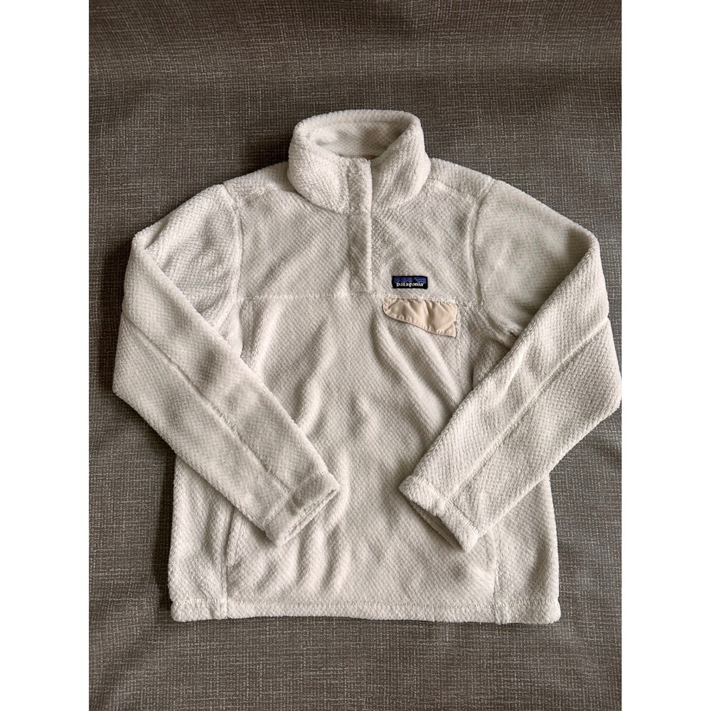 Patagonia Womens Re-Tool Snap-T Fleece Pullover Cream Off-White Polartec Small